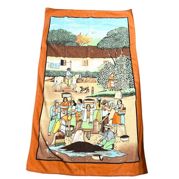 Hilasal Other - Hilasal Beach Towel by Edmundo Otoniel Native Art Scene El Salvador 31"× 65"
